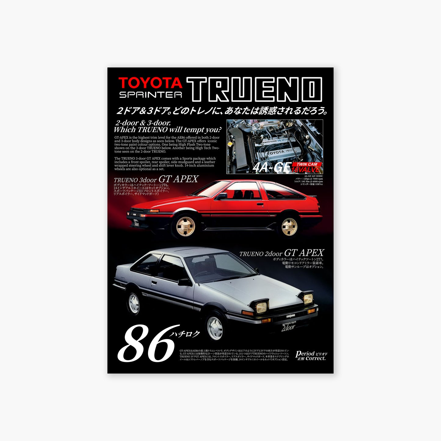 AE86 Trueno Poster